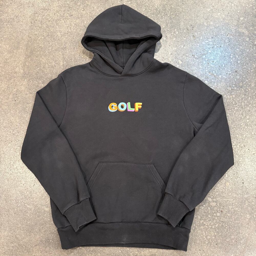 Golf Wang Logo Hoodie Black Embroidered Heavyweight Sweatshirt Men’s Size Small
